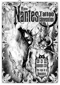 affiche nantes tattoo convention 23, 24, 25 septembre 2024